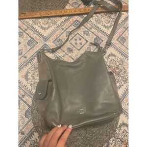 Coach Pennie Shoulder Bag Grey Pebbled Leather Suede Crossbody C1522 Womens